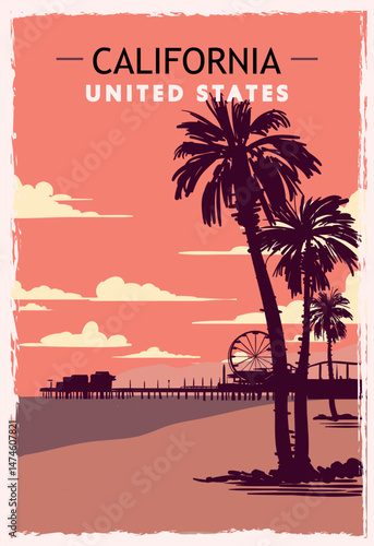 brilliant display of artistic finesse through calligraphy and California-themed illustration