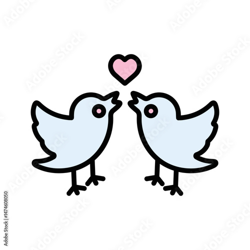 Lovebirds Vector Icon