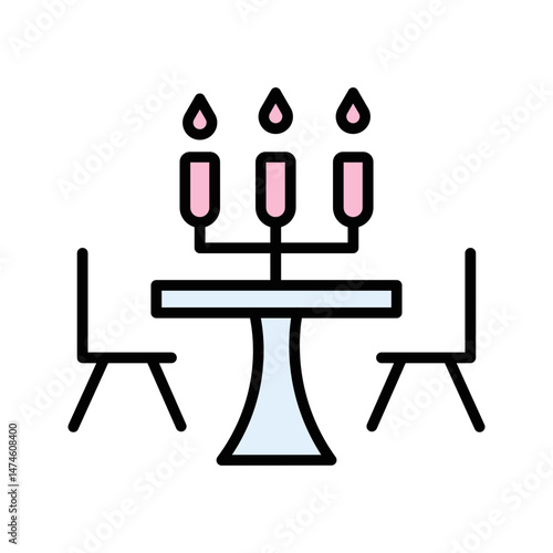 Candlelight Dinner Vector Icon