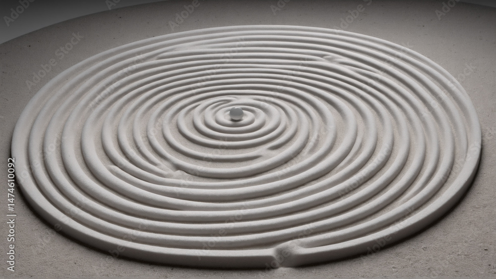 Obraz premium Kinetic sculpture creating circular patterns with sphere