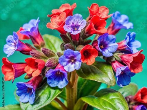 Spring Lungwort Blossom - Vibrant Violet Pulmonaria Officinalis Flowers