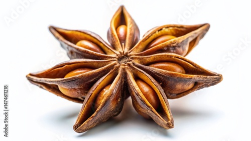Star Anise Spice Isolated on White Background - High-Resolution Stock Photo