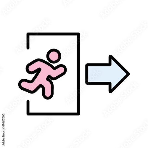 Evacuation Route Vector Icon