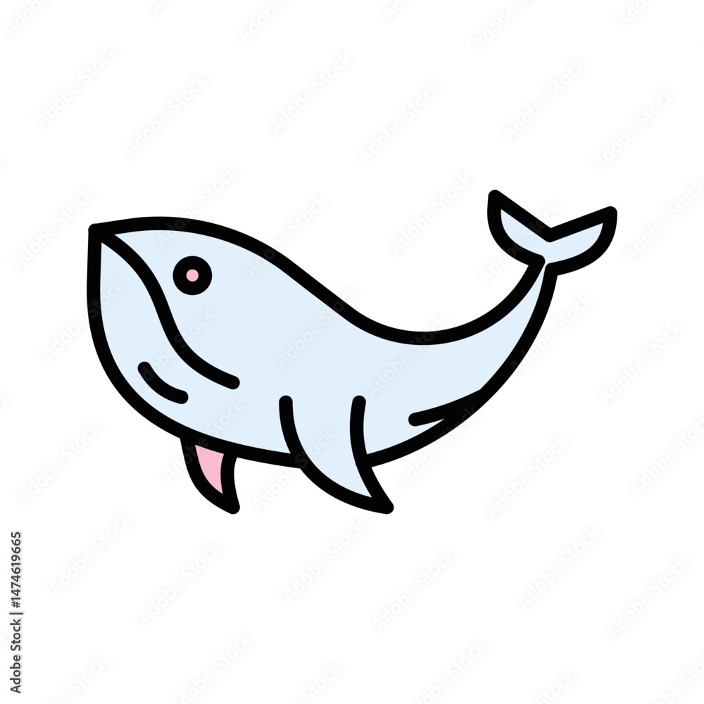 Obraz premium Humpback Whale Vector Icon