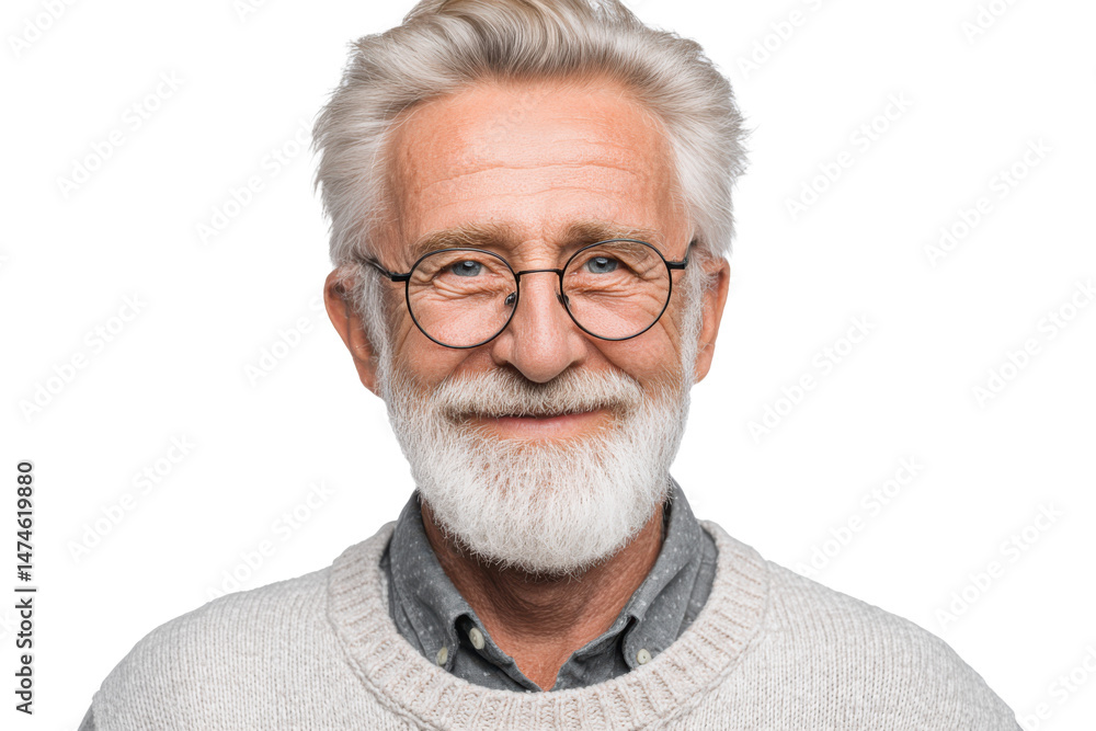 Trendy Senior Man in Casual Fashion – Isolated Image Trendy Senior Man in Casual Fashion – Isolated Image