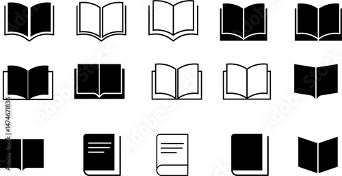  Open books sign. Including read. open book reading  knowledge.  Textbook symbol. journal literature business signs. Education concept

