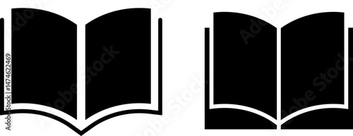 Open book icon set. read mode sign. Education Learning icons. Textbook symbol. journal literature business signs
