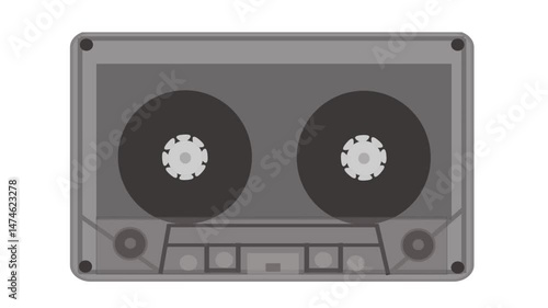 Animated audio tape on white background