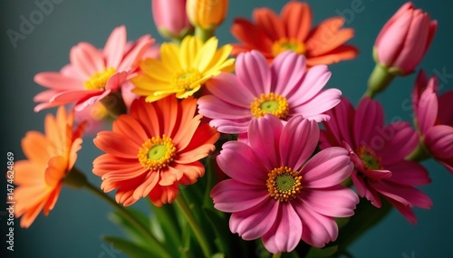 Wallpaper Mural Vibrant bouquet of colorful flowers, close-up view , peony, sunflower Torontodigital.ca