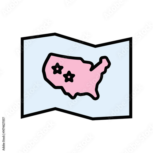 USA Map Icon Vector Icon