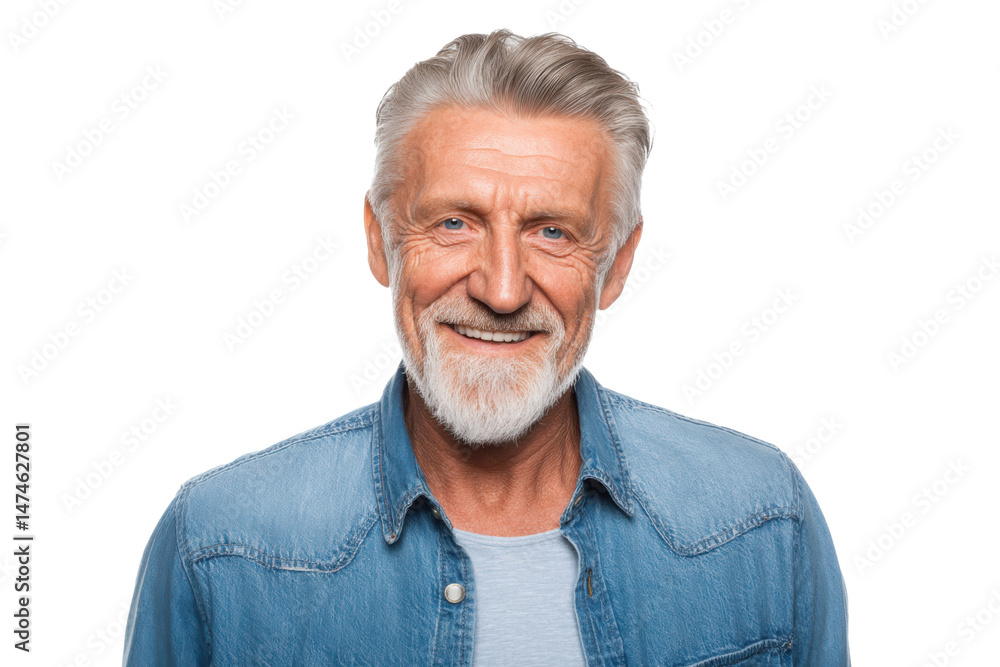 Elegant Elderly Man with Beard – Cutout Photo Elegant Elderly Man with Beard – Cutout Photo