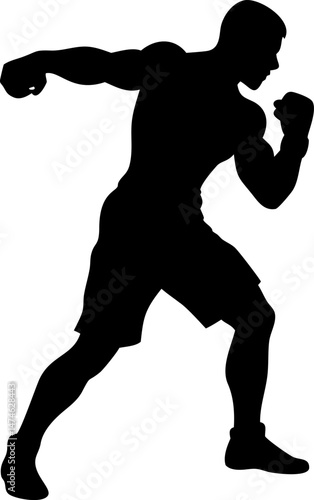 boxing  silhouette  athletic  muscular  sports fig (2).eps
