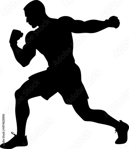 boxing  silhouette  athletic  muscular  sports fig.eps