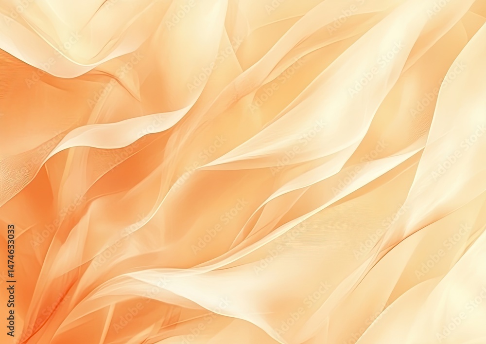 Obraz premium Soft, flowing peach and cream colored fabric drapes