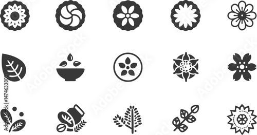 medicinal herbs line icon set  vector pictograms o (1).eps