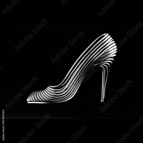 Wireframe Metallic High Heel