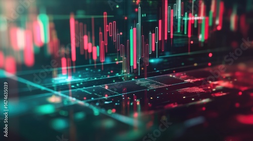Abstract Visualization of Financial Market Data: Dynamic Stock Charts and Digital Trends