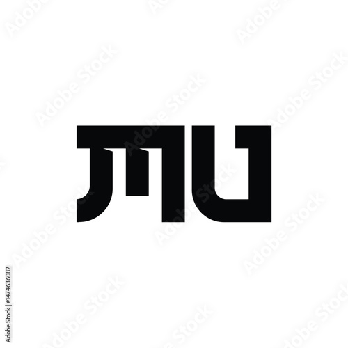 MU monogram logo design letter text name symbol monochrome logotype alphabet character simple logo