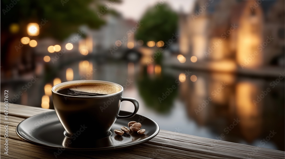 Obraz premium Romantic coffee moment.Based on Generative AI