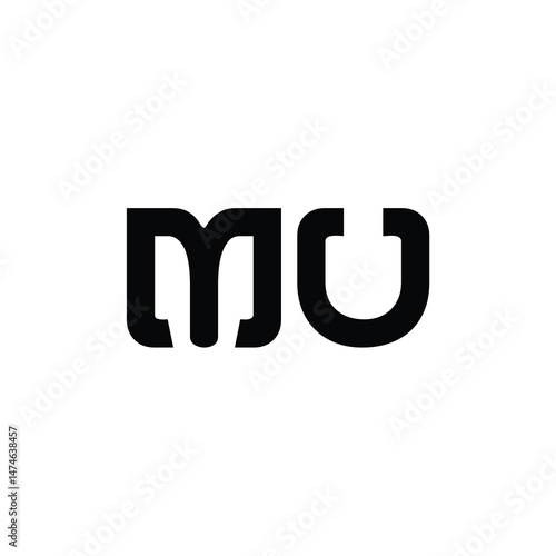 MU monogram logo design letter text name symbol monochrome logotype alphabet character simple logo