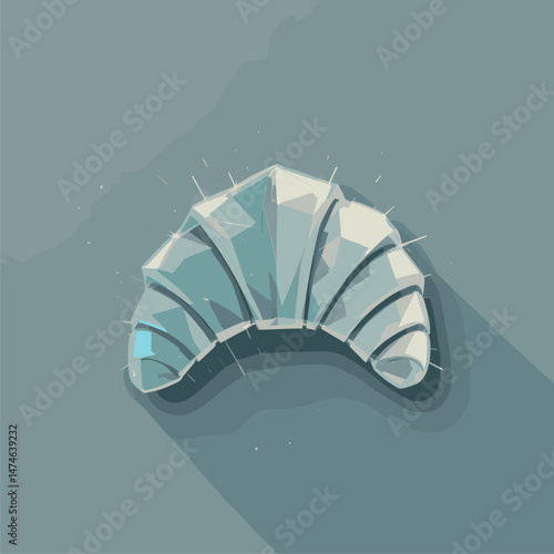 Crystalline Croissant: Abstract Pastry Illustration