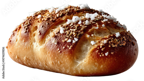 Artisan Bread: A close-up shot captures a beautifully baked loaf, adorned with sprinkled crystals and textures that showcase the bread's rich flavor profile