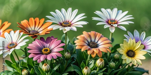 Vibrant Osteospermum Cultivars Blooming in a Sunny Garden
