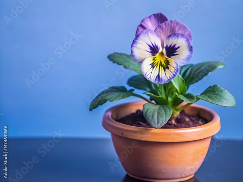 Wallpaper Mural Vibrant Pansy Blooms in Terracotta Pot - Spring Garden Photography Torontodigital.ca