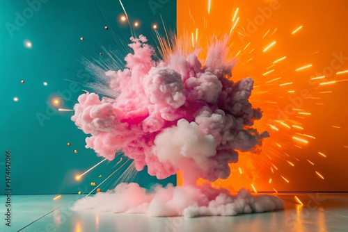 Vibrant Pink Explosion: Low Light Abstract Photography