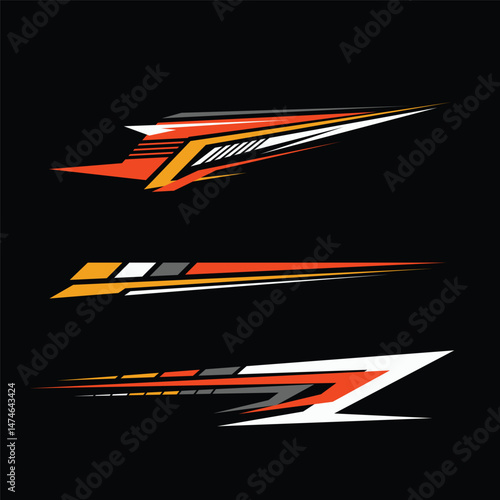 car sticker template design vector. yacht sticker. car modification sticker.
