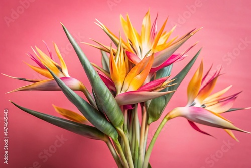 Vintage Bird of Paradise Bouquet: Vibrant Floral Still Life Photography