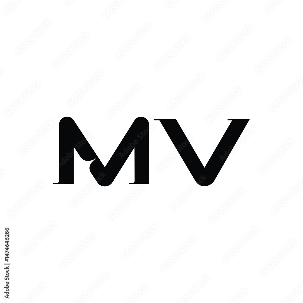 MV monogram logo design letter text name symbol monochrome logotype alphabet character simple logo MV monogram logo design letter text name symbol monochrome logotype alphabet character simple logo