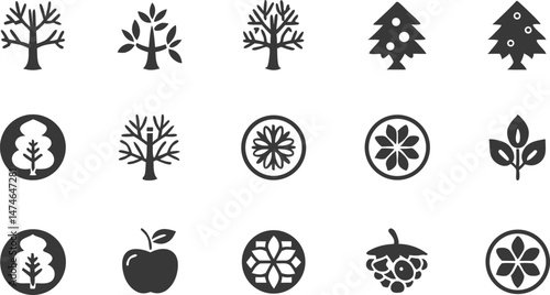 trees line icon set  vector pictograms of roots  b (1).eps