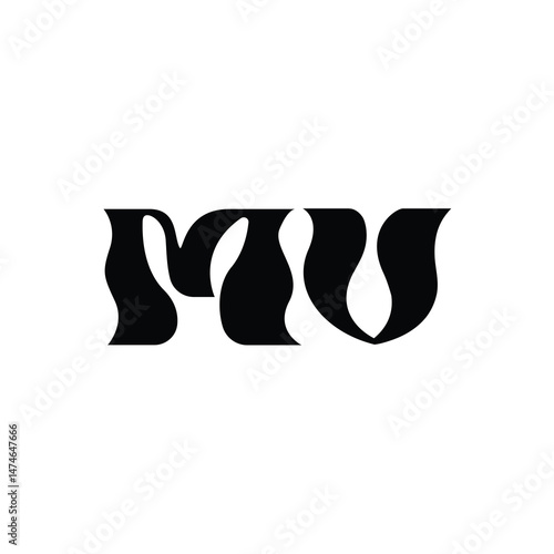 MV monogram logo design letter text name symbol monochrome logotype alphabet character simple logo