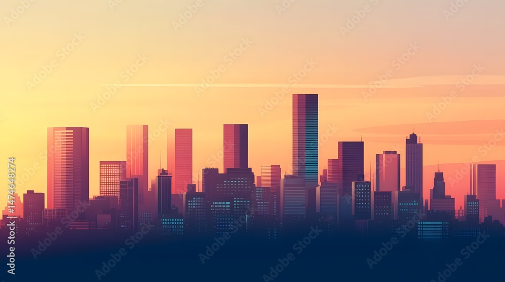 Fototapeta premium Modern city skyline with high-tech infrastructure