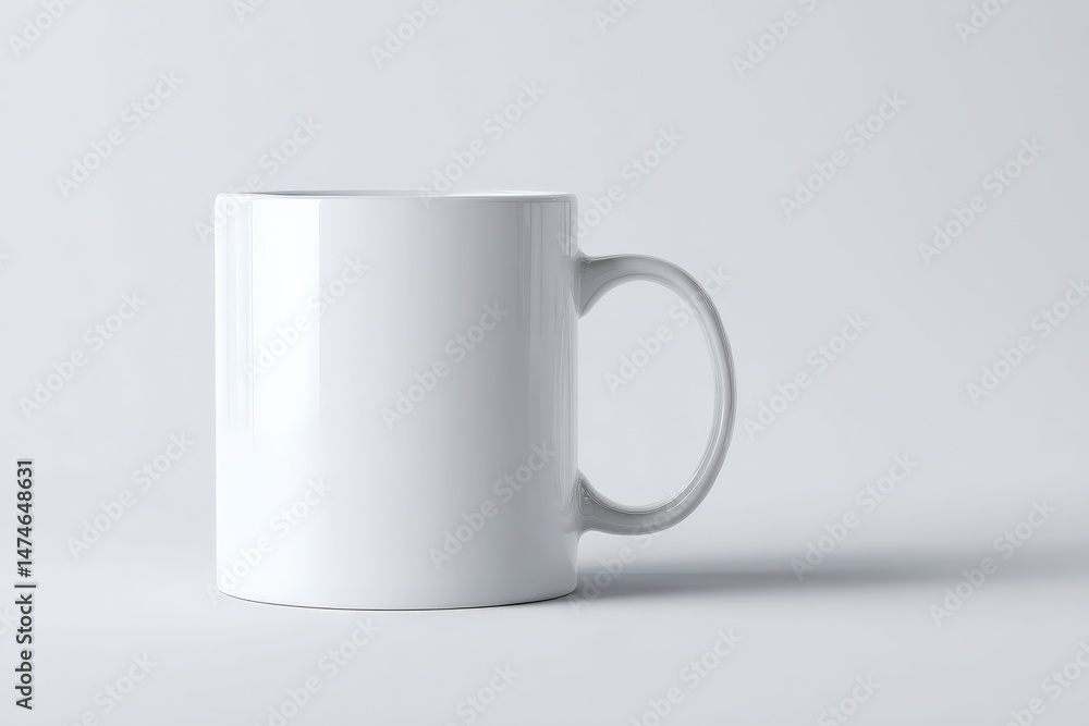 Obraz premium Blank white mug on a simple background.