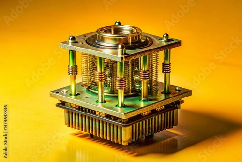 Vintage Photo: Glowing Quantum AI Computer Core