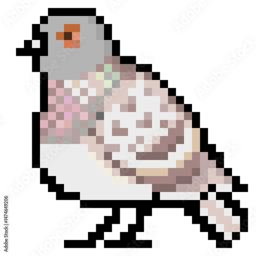 ドット絵, アニマルイラスト, カワラバト, 栗ゴマ