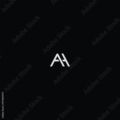 Free Download Minimalist Letter AH or HA Monogram with black background.  - GFXLoad