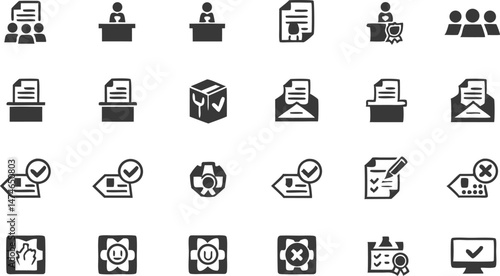 voting  election line icon set  vector pictograms .eps
