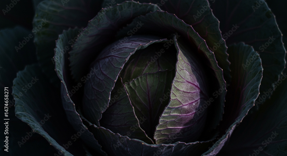 Obraz premium Purple Wild Cabbage Petal Close-Up