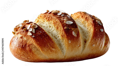 Artisan Loaf Delight: A close-up shot of a freshly baked artisan loaf, showcasing its golden-brown crust and inviting textures, a perfect representation of baking