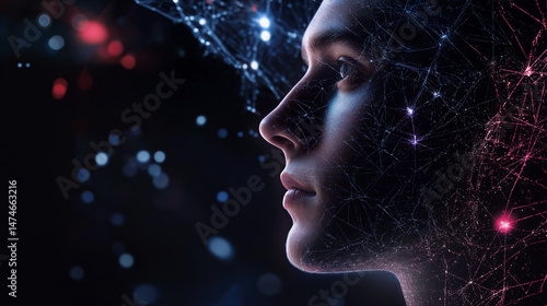 artificial intelligence thinking processes using abstract thought bubbles and logic gates