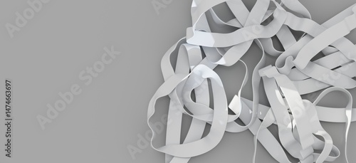 White rubber bands tangled ...