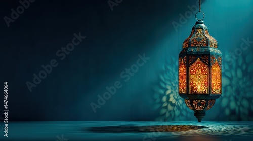 ramadan kareem background with lantern empty space for text generative ai,stock photo