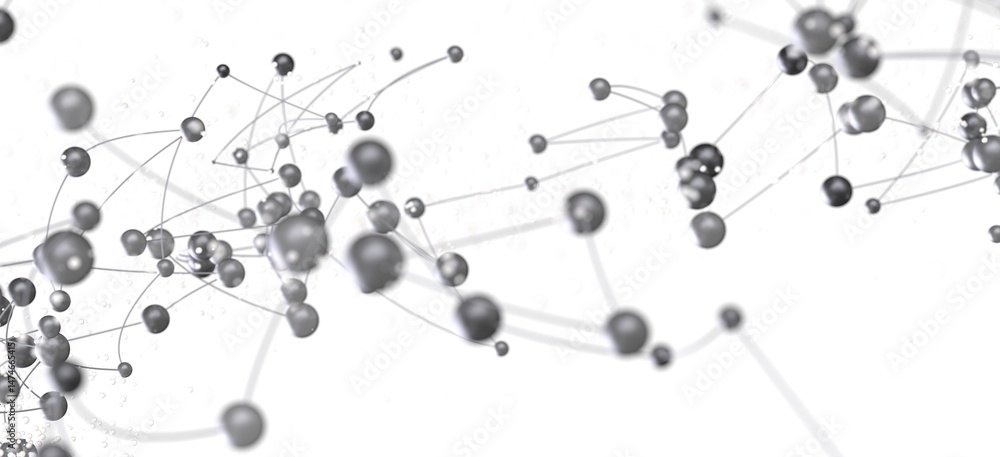 Modern abstract background of connected spheres. Ideal for technology, network, and communication concepts. Modern abstract background of connected spheres. Ideal for technology, network, and communication concepts.