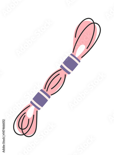 Embroidery thread skein hand drawn