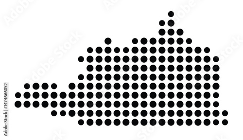 Symbol Map of the city Brunsbüttel (Schleswig-Holstein, Germany) showing the city with a pattern of just a few black dots