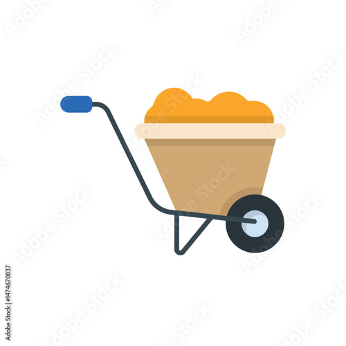Wheelbarrow Vector icon