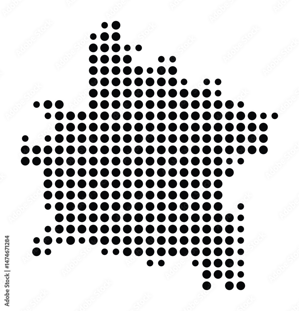 Symbol Map of the city Hambühren (Niedersachsen, Germany) showing the city with a pattern of just a few black dots Symbol Map of the city Hambühren (Niedersachsen, Germany) showing the city with a pattern of just a few black dots